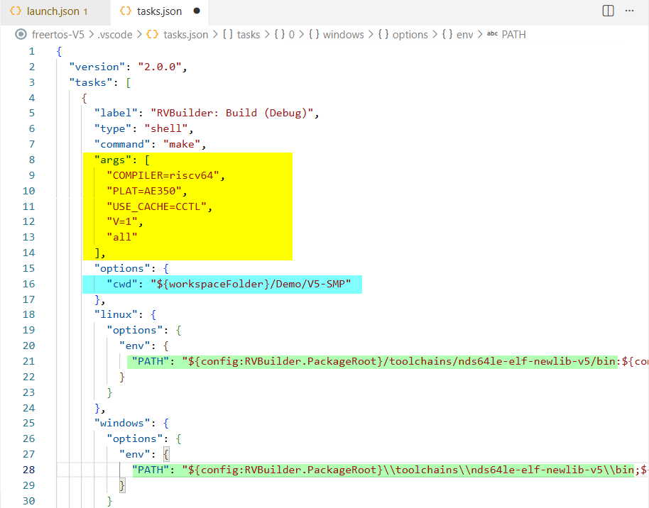FreeRTOS task.json