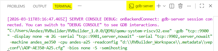 gdbserver terminal